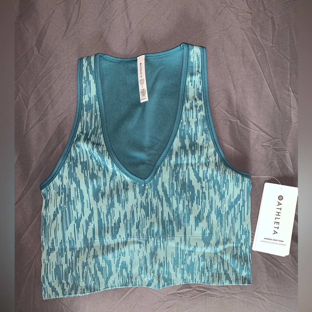 Athleta blue Aurora crop tank